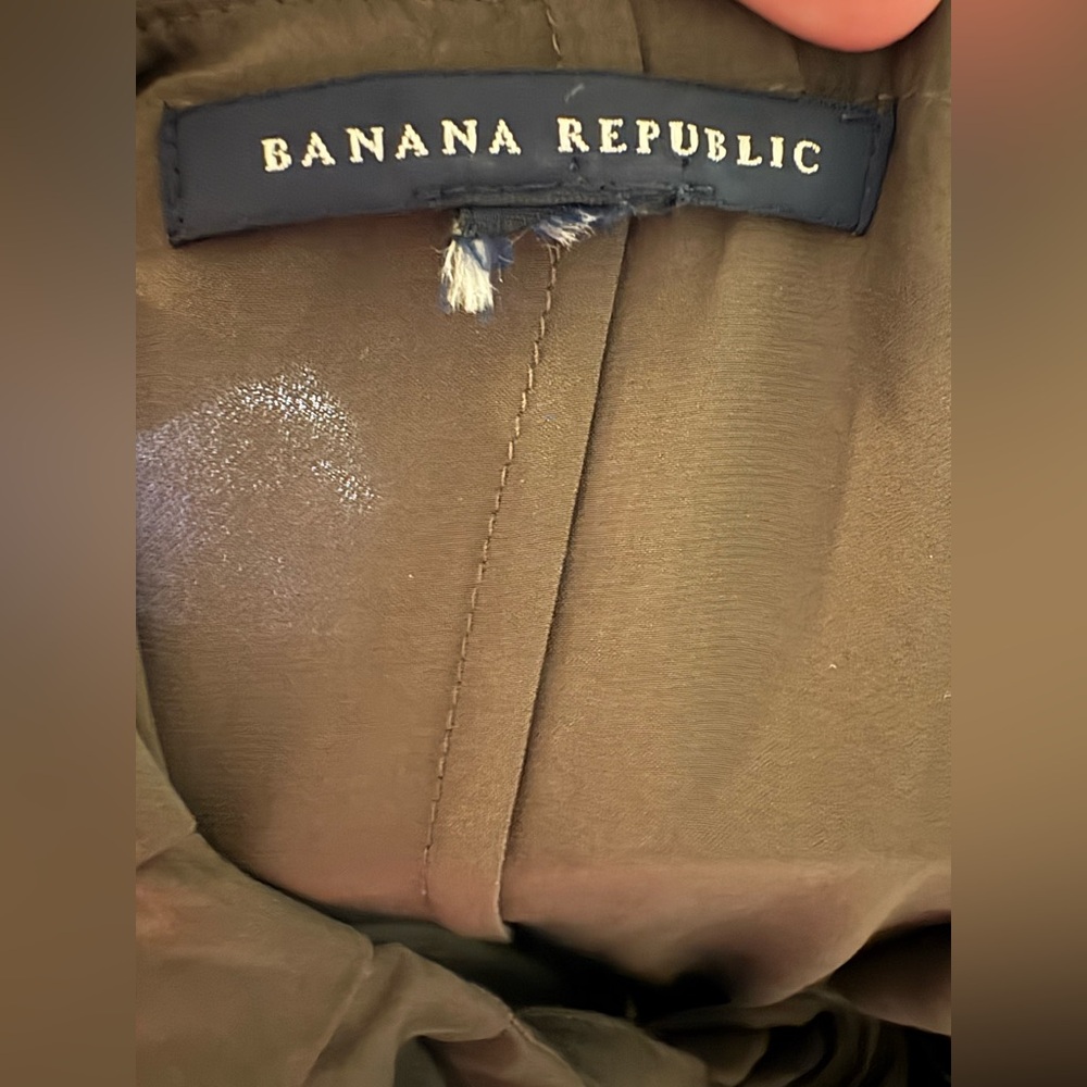 Banana Republic Silk Off Shoulder Ruffle Dress Charcoal Grey Small - Picture 4 of 9